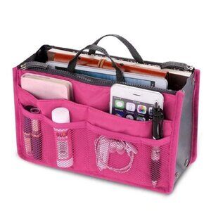 Handbag Organizer Insert /Purse Tote / Make-up/ Divider - Pink - NWT